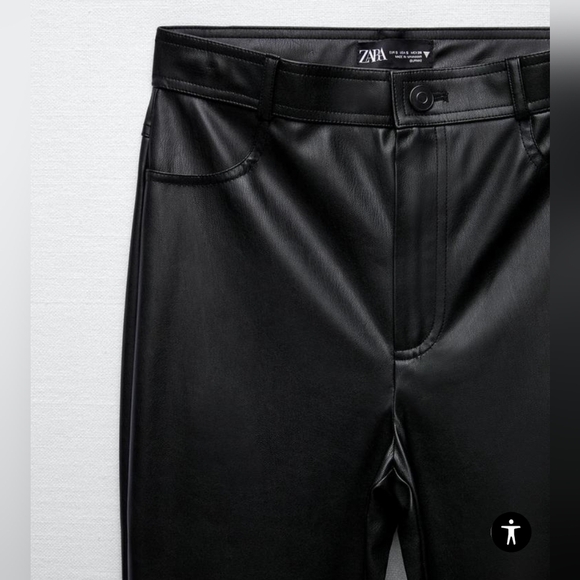 ❤️ NWT! ZARA HIGH RISE VEGAN LEATHER SKINNY PANTS / LEGGINGS, MEDIUM - Picture 8 of 16